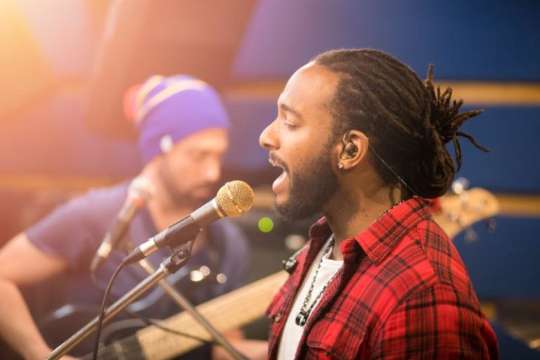 Musician performing onstage